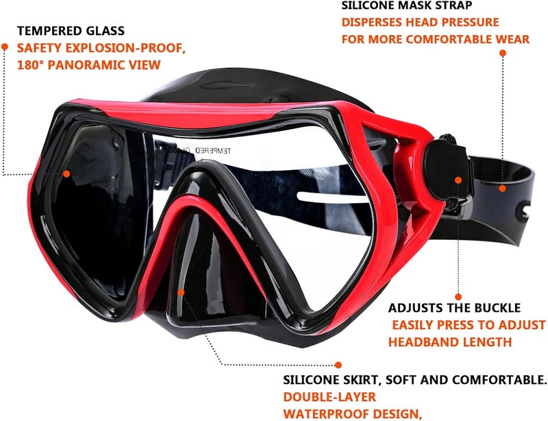 DIPUKI Snorkeling Gear for Adults, Dry Snorkel Mask Set, Scuba Diving Snorkle mask Set Adult, Panoramic Wide View Anti-Fog Dive mask, Swimming Diving Snorkeling Packages - Image 3